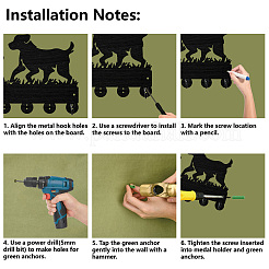 Настенные крючки-вешалки из черного дерева и железа DIY-WH0601-007