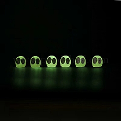 蓄光ハロウィンテーマ樹脂フクロウヘッド装飾  ホワイトスモーク  12x10mm  10個/セット&nbsp;LUMI-PW0005-005