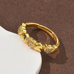Латунные микро проложить пальцев кольца кубического циркония RJEW-H258-20G