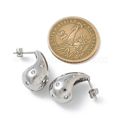 Серьги-гвоздики в форме капли из нержавеющей стали 304&nbsp;EJEW-B108-05P-A