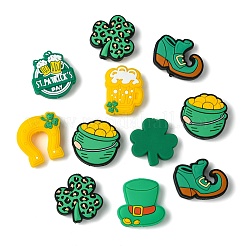 16шт 8 стиля набор силиконовых бусин на тему Дня Святого Патрика&nbsp;SIL-CJ0003-02