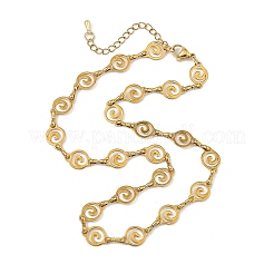 Collane da donna con catena a maglie cave a spirale in acciaio inossidabile 304&nbsp;NJEW-JN06395-01