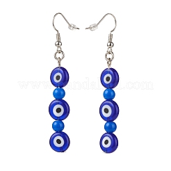 Malocchio di lampwork e orecchini pendenti con perline acriliche&nbsp;EJEW-JE04972