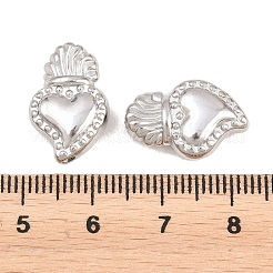 宗教 304 ステンレス ペンダント  神聖な心のチャーム  ステンレス鋼色  18x12x5.5mm  穴：2mm&nbsp;STAS-E521-08B-P