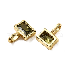 Прямоугольник латуни микро проложит кубических подвески диоксида циркония&nbsp;KK-C134-07G