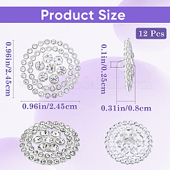 12 шт. пуговицы со стразами из сплава&nbsp;BUTT-GF0003-70