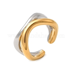 Двухцветные манжеты из нержавеющей стали 304&nbsp;RJEW-Z110-04GP