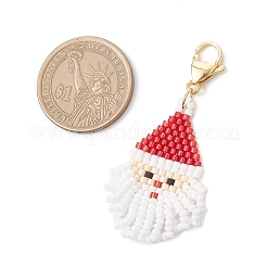 Подвеска Санта-Клаус из стеклянных бусинок HJEW-MZ00319