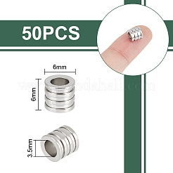 50 шт. 201 бусины из нержавеющей стали STAS-UN0061-34