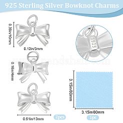2 шт. 925 подвески-банта из стерлингового серебра STER-BBC0007-90