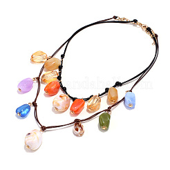 Boho-Halskette mit Anhänger aus Harznuggets&nbsp;WG1D07C-01