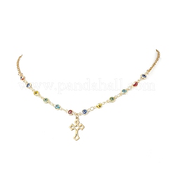 Крестик-подвеска из нержавеющей стали 304 ручной работы NJEW-JN05397-03