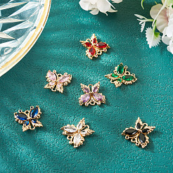 7 шт. 7-х цветные латунные стеклянные соединительные подвески&nbsp;KK-TA0001-93