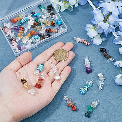 40 шт. 10 стиля градиентных цветных подвесок из смешанных драгоценных камней PALLOY-FH00064