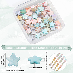 2 нити бусин-ракушек натурального цвета макарон SHEL-SC0001-88A