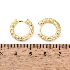 Латунные витые веревочные массивные серьги-кольца на петлях для женщин EJEW-P196-25G