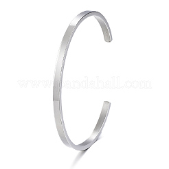 Bracciali a polsino in acciaio inossidabile 304 anti-ossidazione&nbsp;X-BJEW-K173-02P