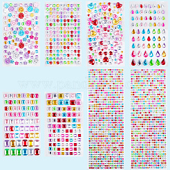 8 шт. 7 стиля акриловых страз самоклеящиеся наклейки STIC-SP0001-11