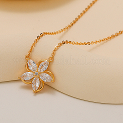 Модное женское ожерелье с подвеской в виде цветка из серебра и циркония в стиле Sweet Style S925 ZF6368