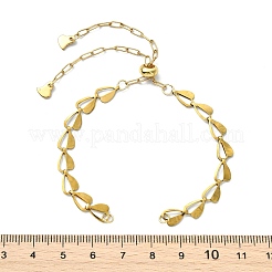 Herstellung eines Armbands aus Messing mit Herzgliederkette&nbsp;AJEW-JB01603-01