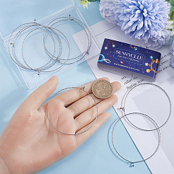 Набор из 18 текстурированного простого тонкого браслета из нержавеющей стали BJEW-SC0001-19