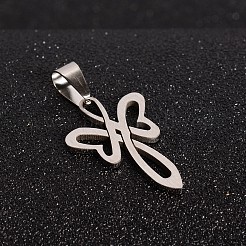変色しにくい201ステンレススチール製エンジェルペンダント  ステンレス鋼色  30x19x1.5mm  穴：5x8mm&nbsp;STAS-I032-004
