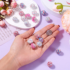 20шт 5 бусины со стразами из полимерной глины&nbsp;CLAY-TA0001-32