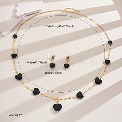 Винтажные шикарные комплекты из сплава и смолы в форме сердца для женщин&nbsp;XE3850-1