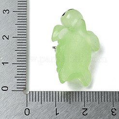 ルミノウ樹脂ペンダント  鉄ループ付き  カメ  薄緑  27x21.5x12.5mm  穴：2mm&nbsp;RESI-R452-03E