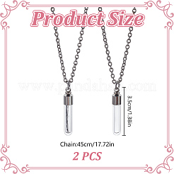 2 шт. латунная и прозрачная стеклянная бутылка с подвеской в виде меха для домашних животных&nbsp;NJEW-DR00018