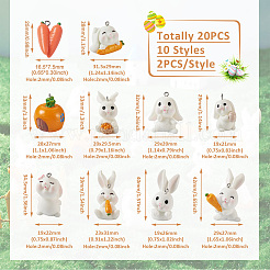 20шт 10 стиля непрозрачные подвески из смолы&nbsp;RESI-BT0001-27