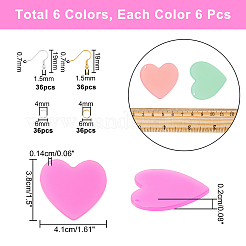 36 шт. 6 цвета подвески из ацетата целлюлозы (смолы)&nbsp;DIY-NB0005-36