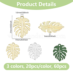 60 шт. 3-х цветные подвески из сплава&nbsp;ENAM-DC0001-79