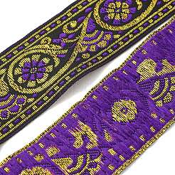 Ленты с вышивкой из полиэстера в этническом стиле CWIR-XCP0001-22A