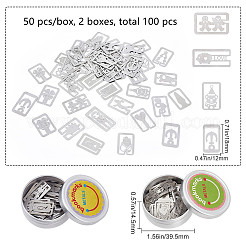 2 коробка 2 стильных полых металлических закладок закладки из нержавеющей стали AJEW-CP0004-79