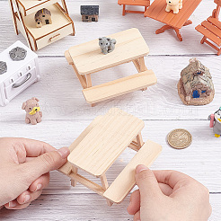 Деревянный цельный стол и стул для улицы DIY-WH0021-59