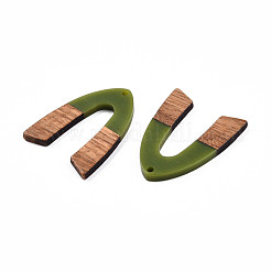 Pendentifs en résine opaque et bois de noyer&nbsp;RESI-N025-029-B02