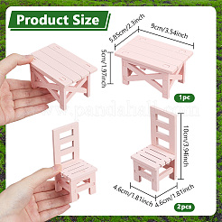 Mesas y sillas de madera con adornos en miniatura.&nbsp;AJEW-WH0410-306A