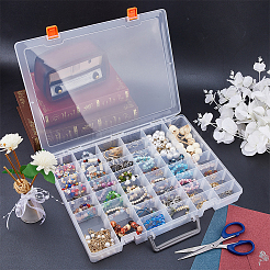 48 Gitter transparenter Aufbewahrungsbox-Organizer aus Polypropylen (PP).&nbsp;CON-WH0089-60A