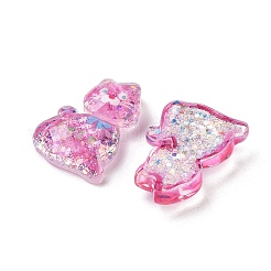 Cabochons décodés chaton bowknot en résine transparente&nbsp;RESI-M045-07B