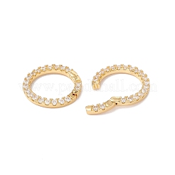 Rack-Plattierung Messing Micro Pave Clear Kubisch Zirconia Spring Gate Ring&nbsp;X-ZIRC-C040-25G