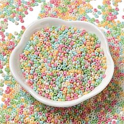 焼付塗装ガラスシードビーズ  ドーナツ  カラフル  8/0  2.5~3x1~1.5mm  穴：1~1.2mm  約40909個/1ポンド&nbsp;SEED-P006-03A-16