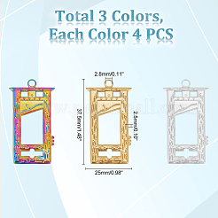 12 шт. 3-цветное ионное покрытие (IP) из нержавеющей стали 304 подвески&nbsp;STAS-UN0046-42
