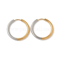 Orecchini a cerchio bicolore in acciaio inossidabile 304&nbsp;EJEW-P313-02F-G
