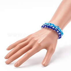 Браслеты из бисера стрейч лэмпворк ручной работы сглаза BJEW-JB06218