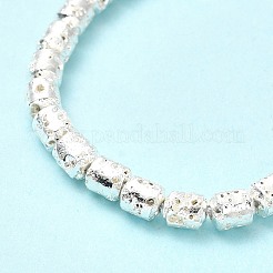 Fili di perle di roccia lavica naturale elettrodeposta&nbsp;G-G984-04S