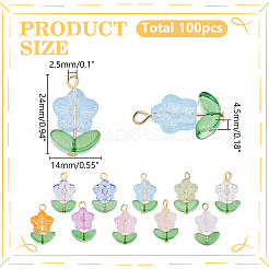 100шт стеклянные подвески&nbsp;PALLOY-WR00012