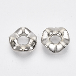 CCBプラスチックビーズ  リング  プラチナ  13x13x3mm  穴：4.5mm&nbsp;X-CCB-S163-050P