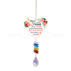Attrape-soleil suspendus en forme de larme de verre&nbsp;HJEW-WH0201-001