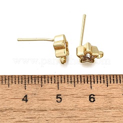 Фурнитура для сережек-гвоздиков из латуни с кубическим цирконием KK-Q048-16G